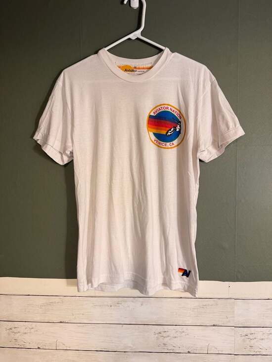 Aviator Nation Tops - Aviator Nation White Venice CA Rainbow Graphic Crewneck T-Shirt